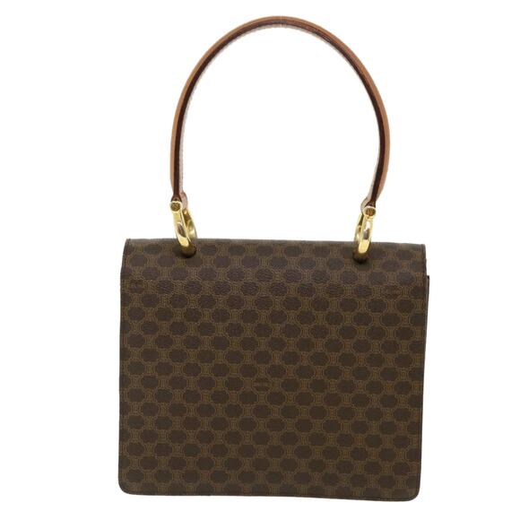 CELINE Macadam Canvas Hand Bag Pvc Leather Brown - Picture 2 of 16